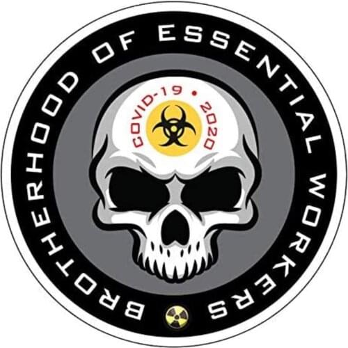 Personality Essential Workers Brothers Decal Hard Hat Decal Crown Sticker Round Skull Motorcycle Helmet for Easy Angle Fit