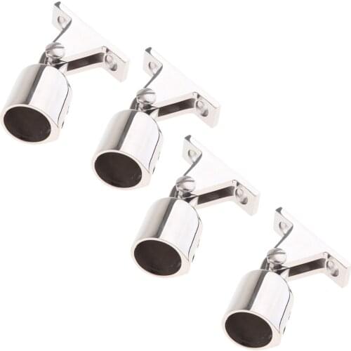 MagiDeal 4X Stainless Steel Deck Hinge Bimini Eye End Bimini Top Caps Tube