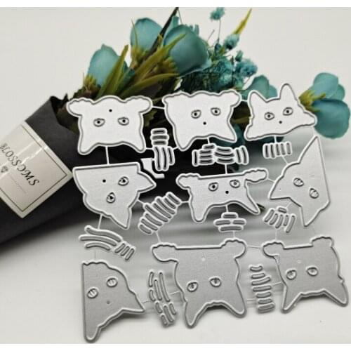 Nine Kitties Metal Cutting Dies Stamp Dies Scrapbooking Mold Cut DIY Handmade Tools Craft Decoration Metal Cutting Dies New 2021