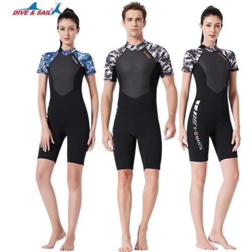 1.5mm Neoprene Wetsuits Swimwear UPF50+ One-piece Short Sleeve Snorkeling Surfing Diving Sailing Clothing Suit for Swimming