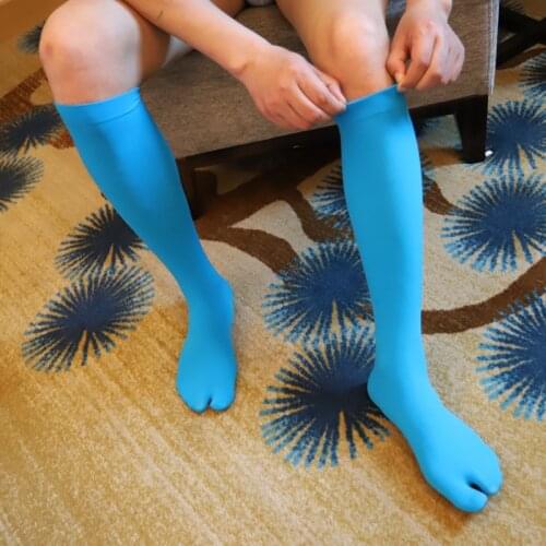 Solid Color Mens Tube Socks Sports Split Toe Tube Velvet Socks Japanese Breathable Elastic Mens Socks