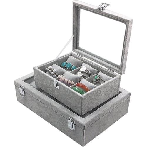 6/12 Grids Watch Box Velvet Gray Watch Case Holder Organizer Storage Box for Quartz Watches Jewelry Boxes Display Best Gift