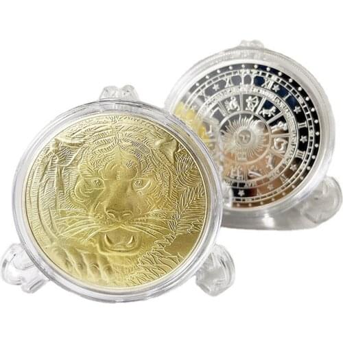 2022 Chinese New Year Tiger Year Original Commemorative Coin Bimetal Collection China Zodiac Tiger Year Coins Decoration Crafts