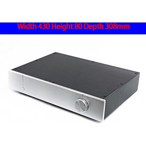 KYYSLB 430*80*308mm All-aluminum Preamp Combined Amplifier Chassis Box House DIY Enclosure with Slotted Amplifier Case Shell