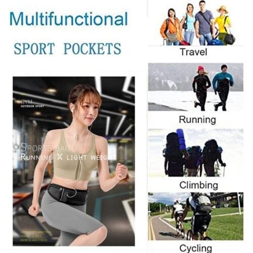 Adjustable Running Pouch Runners Belt Workout Waist Bag Elastic Slim Phone Holde