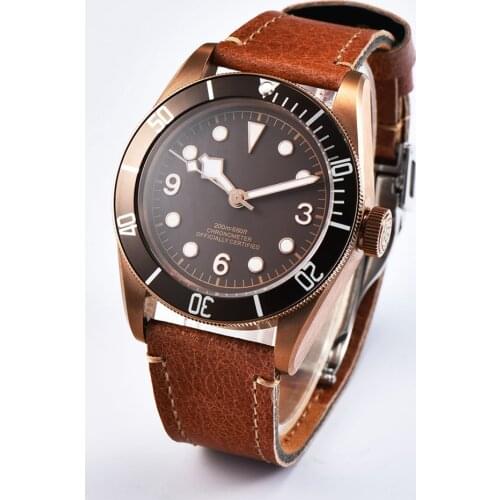 Corgeut 41mm Top luxury mens waterproof mechanical watch stainless steel copper paint case automatic luminous male clock