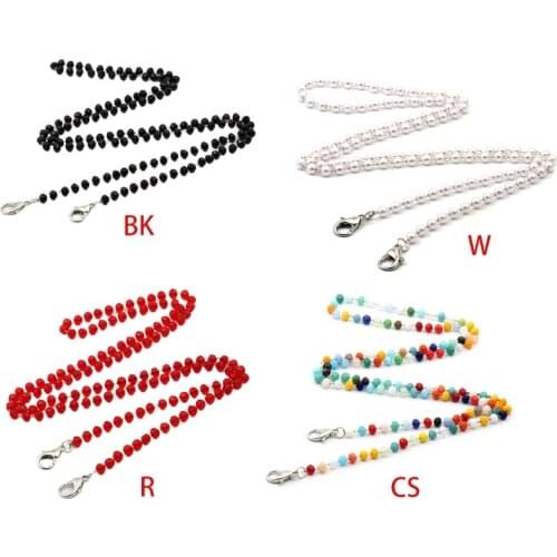 Handmade Beaded Jewelry Face Mask Lanyard Cord Faux Crystal Pearl Sunglasses Holder Chain Necklace Eyeglass Anti-Lost Strap