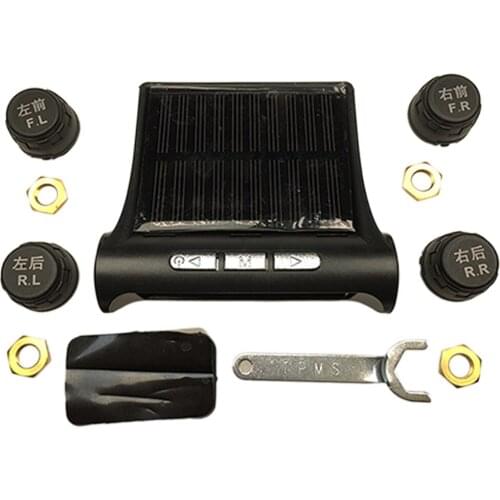 Universal Solar Power Tire Pressure Monitoring System Wireless Auto TPMS with LCD Color Display 4 Sensors Car Accessory