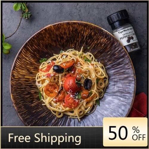 Modern Flat Dinner Plates Porcelain Designer Round Tray Food Dishes Dessert Large Plate Salad Pasta Assiette Crockery HX50DP