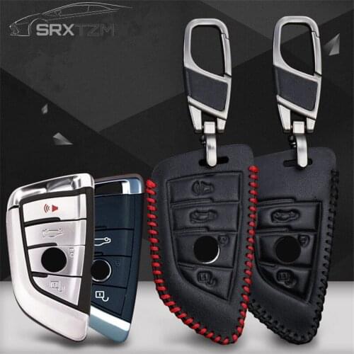 SRXTZM High quality Genuine Leather Car Key case Cover For BMW X5 E53 E70 F15 F16 1 2 5 7 Series X1 X6 G30 G11 F48 X4 F31 F30