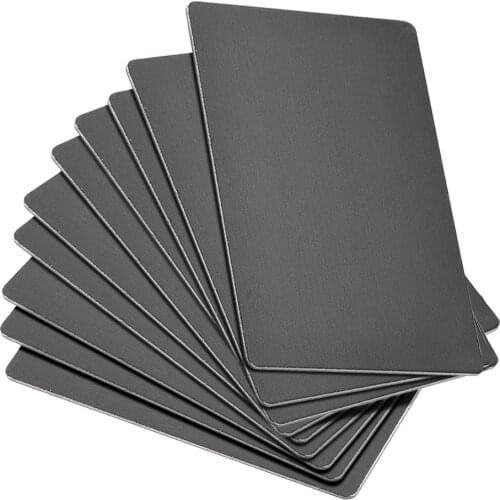 Uxcell 10 Pcs Blank Metal Business Card 1mm Thickness Anodized Aluminum Plate for DIY Laser Printing