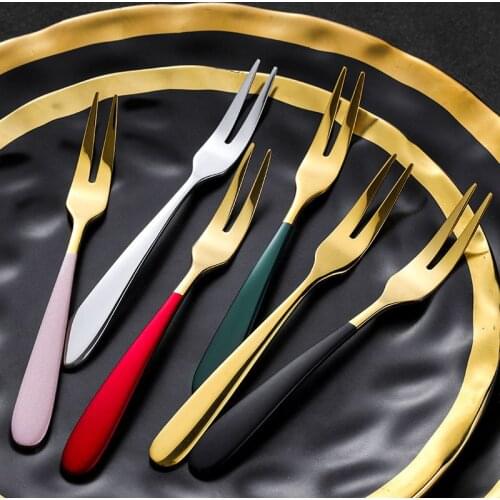 304 Stainless Steel High-grade Fruit Fork Household Creative Fruit Sign Thickened Dessert Fork Cutlery Dinnerware Accessories