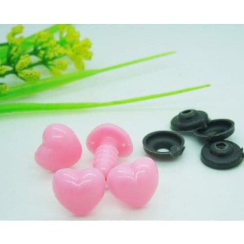 100pcs Safety Nose / Plastic Doll Noses Heart Pink Color For Bear Doll Animal Puppet Making 12.5*12mm EA151