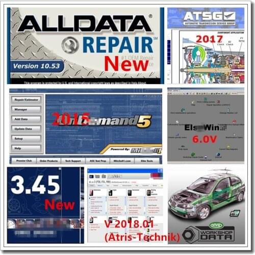 2021 Hot Auto Repair Alldata Software Alldata V10.53 Mit.chel 2015 Atsg Vivid 2018.01v( (Atris-Technik)Elsa.Win 6.0 Atris in USB
