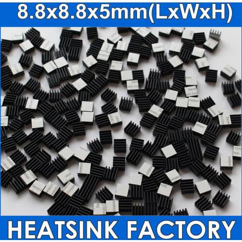 20pcs 8.8x8.8x5mm Ram Heatsink Chipset Aluminum Heatsink With Thermal Conductive Tape