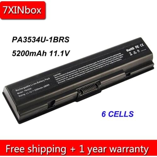 7XINbox 6cell 5200mAh PA3534U-1BRS PA3535U-1BRS PA3727U-1BRS Laptop Battery For Toshiba Satellite A200 A300 A305 A500 L200 L550