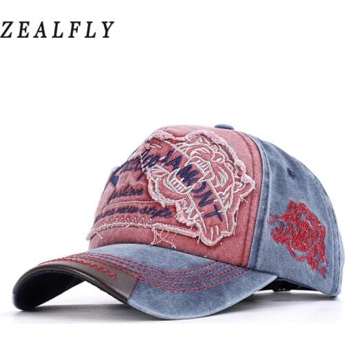 Retro Washed Patch Tiger Baseball Cap Women Men Outdoor Caps Male Female Casquette Sport Hat Unisex Bone Snapback Hats Women