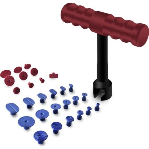 Paintless Dent Repair T-Bar Dent Puller Slide Reverse Hammer PDR Glue Tabs Suction Cup For Dent Removal