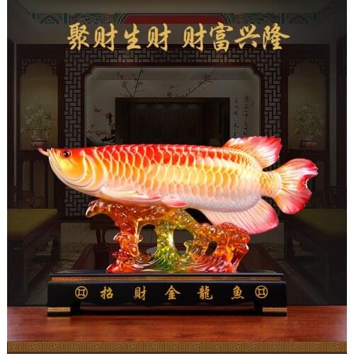 Large # Good luck FENG SHUI ART statue 2021 HOME OFFICE company SHOP TOP Efficacious Talisman Money Drawing Arowana Golden Fish