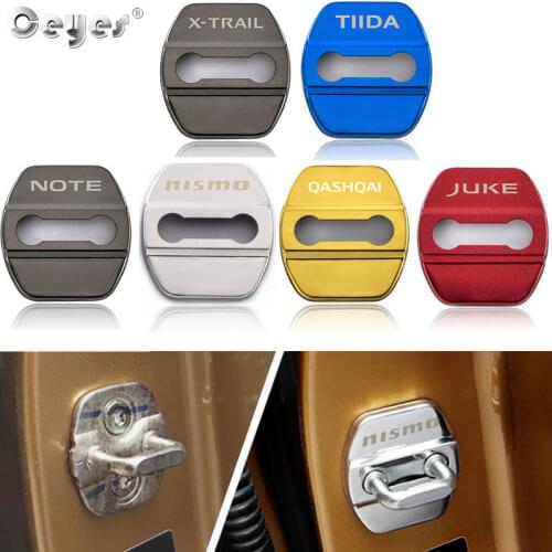 Ceyes Car Styling Auto Door Lock Cover Case For Nissan Nismo Note Qashqai X-Trail Juke J11 Tiida Sticker Accessories Emblem