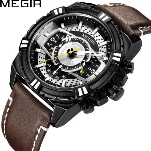 MEGIR Watch Men Top Brand Luxury Military Army Sports Casual Silicone Waterproof Mens Fashion Watch Quartz Chronograph Watches