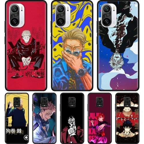 Case For Xiaomi Redmi Note 10 Pro Max 5G 9 9T 9S 8 8T 7 Cover For Redmi K40 Pro Plus 9 9A 9C 9T Shell Anime Jujutsu Kaisen