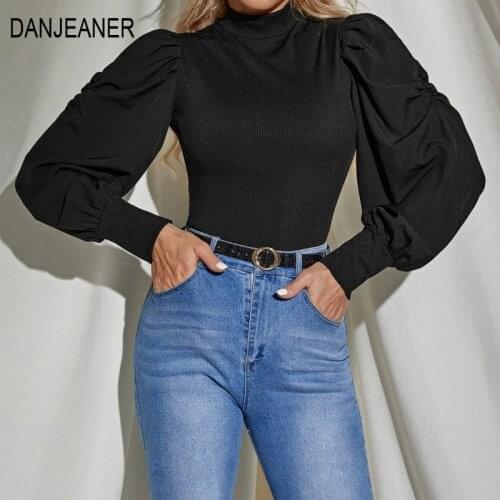 DANJEANER Womens Black Shirts