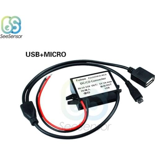 DC-DC Converter Module 12V 24V 36V 48V To 5V 3A Double USB Step Down Power Output Adapter Car Waterproof Power Supply Module