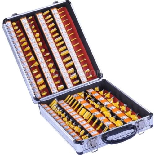 DHL 100 pcs/Set 1/4 Inch Shank Tungsten Carbide Router Bit Woodworking Milling Cutter