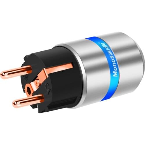E106/F106 Pure Copper EU Plug Type Schuko Power Plug 99.998% Pure Copper Schuko Power Connector HI FI Power Cable