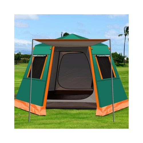 K-STAR Anti-UV Hexagonal Aluminum Pole Automatic Outdoor Camping Big Tent 4-6 Person Awning Recreational Picnic Home Use