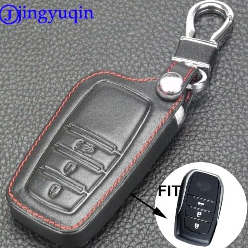 Jingyuqin New Arrival 3 Btns Leather Car-Styling Key Cover Case For Toyota Corolla Camry RAV4 2014 2015