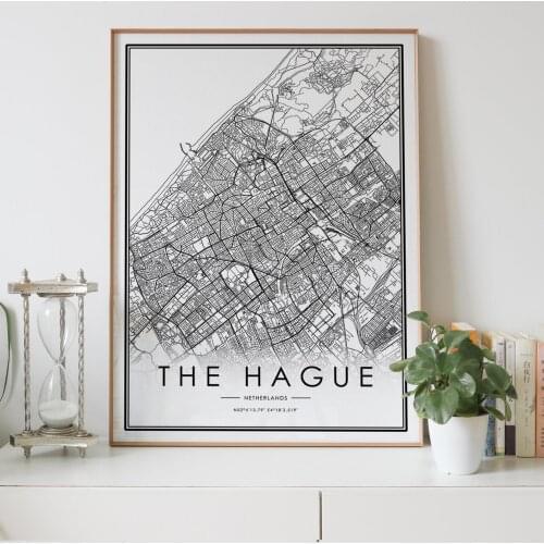 THE HAGUE city map Nordic Living Room Decoration Canvas Poster Modern Home Decor Art Print Painting