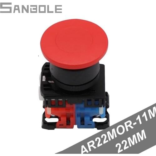22mm Push Button Switch AR22MOR-11M Mushroom Head Reset Red Round Head Point-operated manual control switches
