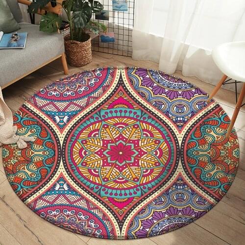 Tapis Salon Top Brand Nonslip Mandala Style Colorful Floral Pattern Rug Floor Mat Bathroom Living Room Bedroom Carpet Decor Rugs
