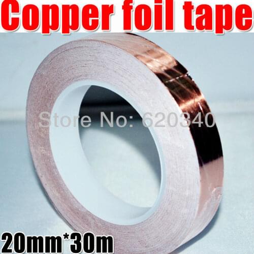20MM X30M Copper foil tape Adhesive copper tape Shield Tape Single Conductive Film COPPER FOIL TAPE Strap
