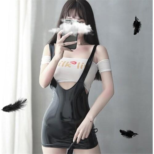 WOAIXDD Fashion Pu Leather Black Midi Dress Women Strap Slim Dresses Party Sexy Lady Backless Top Dresses 2020 Sexy Clothes