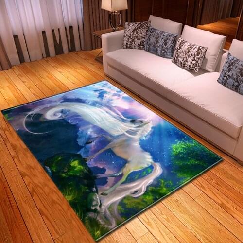 Cartoon Girl Unicorn Carpet Home Decor Area Rugs Soft Memory Foam Girls Bedroom Rugs Baby Play Crawling Mat Carpet Living Room