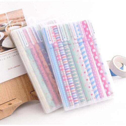 10pcs Multi Color Pen Set Ballpoint 0.5mm Gel Ink Pens for Writing Drawing Cute Animal Galaxy Flower School Student Gift A6230