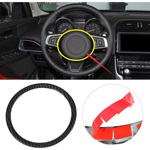 Carbon Fiber Style Steering Wheel Trim Sticker Cover Decoration Fits for Jaguar XFL/XE/F-PACE/F-TYPE/X761/E-PACE