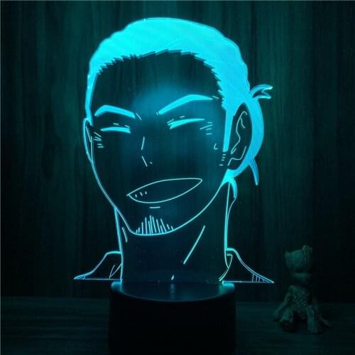 3D Nightlight Anime Haikyuu Asahi Azumane Smile Figure 7 Colors Touch Optical Illusion Table Lamp Gift Room Decor Light