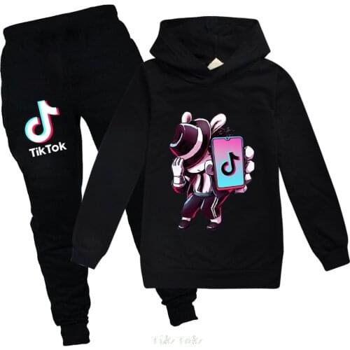 New Kids Tik Tok Sweatshirt Pants Suit Hoodies Tops Boys Girls Pullover Sportswear Children Surprise Gift