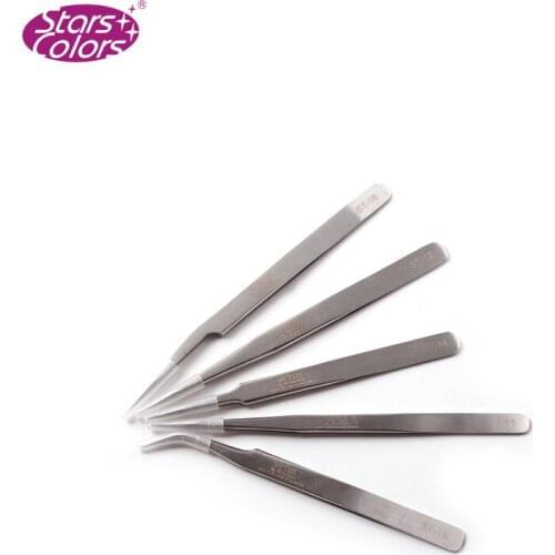 Stars Colors 1pcs New Stainless Steel Industrial Anti-static Tweezers watchmaker Repair Tools Excellent Quality Imported Quality