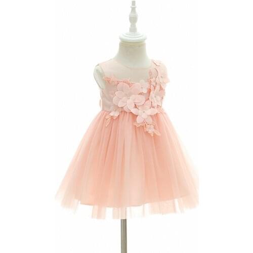 Pink Weddings Flower Girl Baby Dress 1 2 Year Old Birthday Formal Baby Girl Clothes 18 Month Baby Toddler Vestido RBF184006