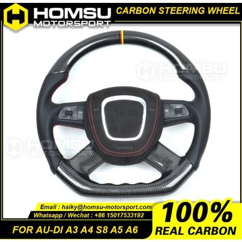 Custom alcantar carbon fiber steering wheel For audi 2005-2011 A3 A4 S8 A5 A6 racing wheel convertible