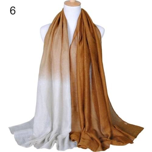 Women Fashion Gradient Color Voile Scarf Lightweight Soft Long Neck Shawl hot