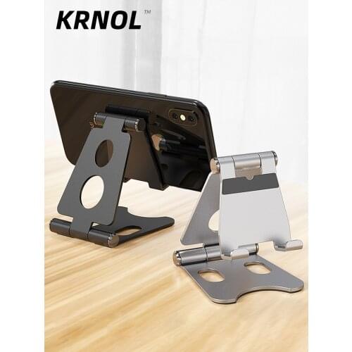 Foldable Metal Desk Phone Holder Stand for iPhone 12 11 X 8 Smartphone Tablet Folding Desktop Moible Phone Support Mount Bracket