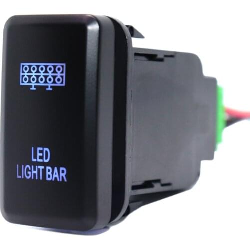 LED Light Bar Pushbutton Switch 12V ON-OFF Switch with Connector Wire For Toyota Prado Landcruiser Hilux FJ Cruiser