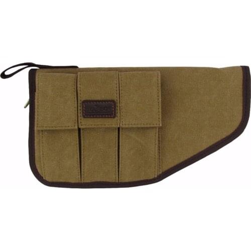 Tourbon Tactical Pistol Holder Handgun Case Canvas Pouch Carrier with 3 Magazine Pockets Bullets Holder Gun Accessories