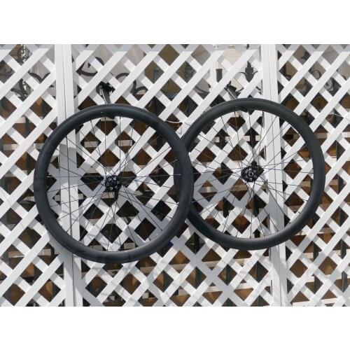 Ultra Light Wheel 50mm Full Carbon Road Cyclocross Bike Clincher Wheelset Disc Brake Thru Axle Front 100*12mm and Rear 142*12mm